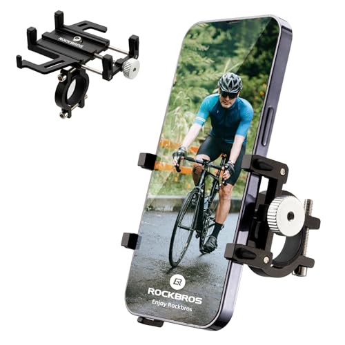 ROCKBROS Bike Phone Holder, Motorcycle Phone Mount,5-Claw Lock Anti-Shake - color: Black