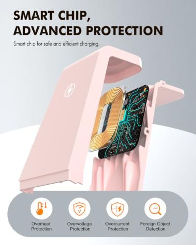 Wireless Charger for Samsung, 3-in-1 Android Charging Station - color: Pink