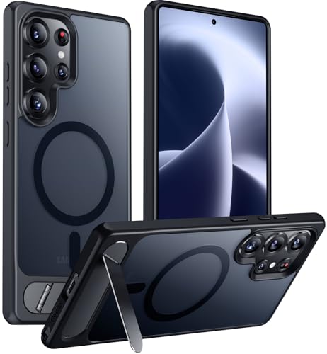 Designed for Samsung Galaxy S25 Ultra Case Magnetic,[Built in Hidden Kickstand][Military Grade Drop Protection] [Translucent Matte] Slim Thin Phone Case for Galaxy S25 Ultra Case 6.9"- Black - color: Matte Black, size: Samsung Galaxy S25 Ultra 6.9"