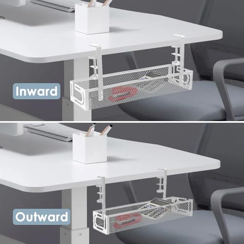 Cable Management, 2 Pack Cable Management Under Desk, Cable Tray - color: White, size: 15.3''+15.7'' (2 Pack)