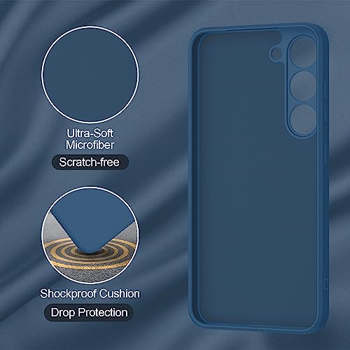 Vanjua Case for Samsung Galaxy S23 (Only), Stylish Liquid Silicone Slim Full-Body Protective Cover Compatible with Samsung Galaxy S23 5G 6.1 Inch Phone Case (Navy Blue) - color: Navy Blue