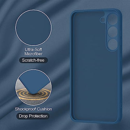 Vanjua Case for Samsung Galaxy S23 (Only), Stylish Liquid Silicone Slim Full-Body Protective Cover Compatible with Samsung Galaxy S23 5G 6.1 Inch Phone Case (Navy Blue) - color: Navy Blue