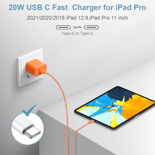 iPhone 17 16 15 Charger Fast Charging 3 Pack USB C Charger Block - color: Orange, size: 6FT