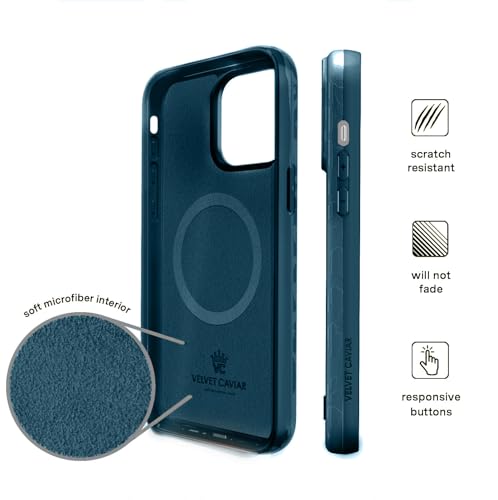 VELVET CAVIAR for iPhone 15 Case - Compatible with MagSafe - 10ft Drop Tested - Metallic Navy Blue Leopard - color: Metallic Navy Leopard, size: 15