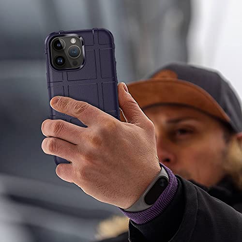 Rugged Shield 8ft Drop Proof TPU Thick Armor Tactical Protective Case Compatible with iPhone 14 Pro Max (6.7 inches) - Deep Purple - color: Deep Purple, size: iPhone 14 Pro Max