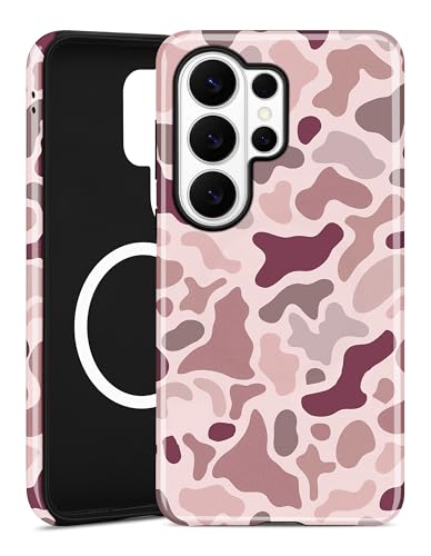 Magnetic Camo Phone Case for Samsung Galaxy A16 5G, Pink | Compatible with MagSafe, Cute Cool Camouflage Aesthetic, TPU and PC Shockproof Protective Phone Cover for Women Girls - color: Pink Camo
