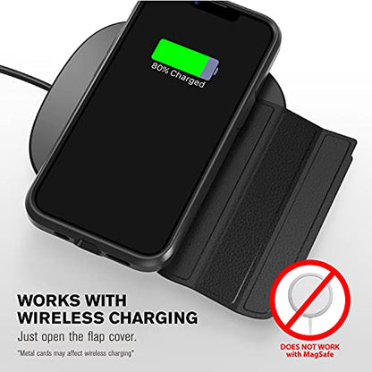 VENA vCommute for iPhone 13 Wallet Case, Black - color: Black, size: iPhone 13