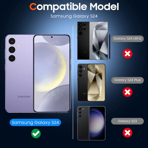 UniqueMe 2+2 Pack for Samsung Galaxy S24 Screen Protector | Hardness of Diamonds, Tempered Glass, Camera Lens Protector, Upgraded Anti-Explosion, Fingerprint Unlock, Screen Cover