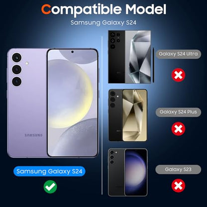 UniqueMe 2+2 Pack for Samsung Galaxy S24 Screen Protector | Hardness of Diamonds, Tempered Glass, Camera Lens Protector, Upgraded Anti-Explosion, Fingerprint Unlock, Screen Cover