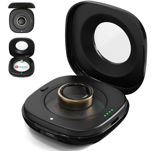 Wireless Charging Case for Oura Ring 3 Charger, 2000mAh Portable Travel Charging Station Fits All-Sized Ring Gen 3, 30-Day Runtime (Official Charger NOT Included),Black