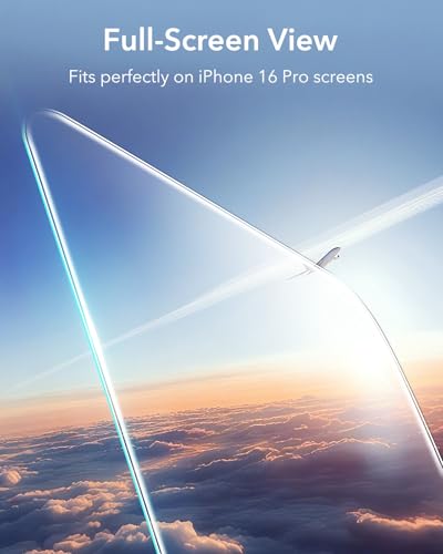 ESR 3 Pack for iPhone 16 Pro Screen Protector, Armorite | 7X Impact Absorption, 9H+ Tempered Glass, Easy One-Pull Installation, Full-Coverage Protection, UltraFit Tray, Bubble-Free - size: iPhone 16 Pro 6.3 inch