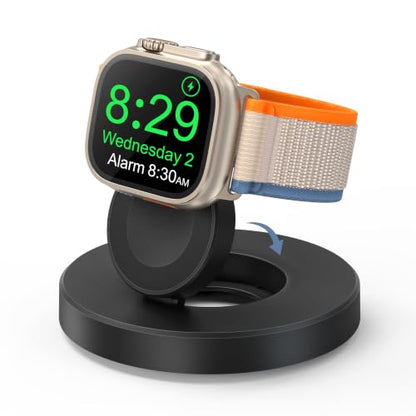 Upgraded for Apple Watch Charger, Foldable Travel Fast Charging Dock - color: Black
