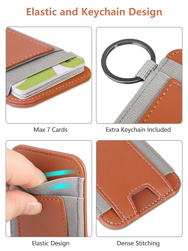 For Magsafe Wallet, 7 Card Holder, RFID Blocking, Strongest Magnet | Magnetic Wallet for iPhone 17/16/15/14/13/12 Series, Magnetic Card Holder with 2 Card Slots, Vegan Leather, Slim, Brown - color: Brown