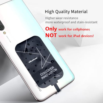 Nillkin Qi Receiver USB C, Thin Wireless Charging Receiver, Type C Wireless Charger Receiver for Galaxy Note 8 Pro/A50/A70/A10s/Xiaomi Note 8/Huawei P30 and Other Type-C Android Phones(Long Version)