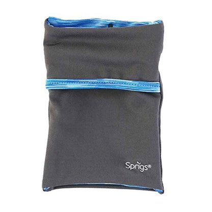 Sprigs Wrist Wallet Running Wristband Pocket for Keys Cards Cash ID Phone - color: Gray / Blue Melange
