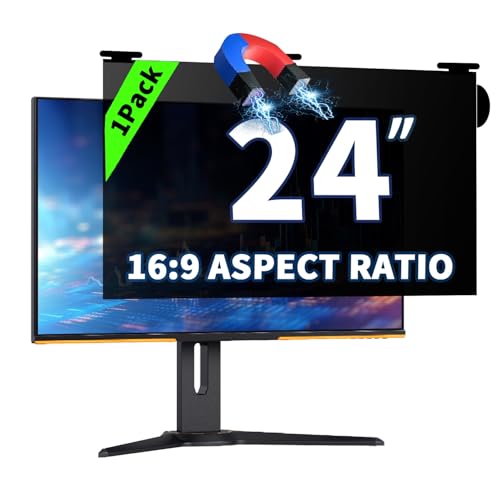 Magnetic Hanging Computer Privacy Screen for 24'' 16:9 Widescreen Monitor - color: 1 Pack Magnetic Hanging 24 Inch for 16:9