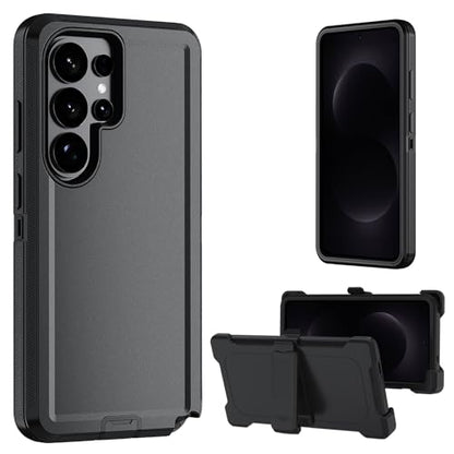 for Samsung Galaxy S26 Ultra case, S26 Ultra Heavy Duty case,with A Tempered Glass Screen Protector, [Military Grade Protective ] [Shockproof] [Dropproof] [Dust-Proof] (with Belt Clip-Black) - color: with Belt Clip-Black