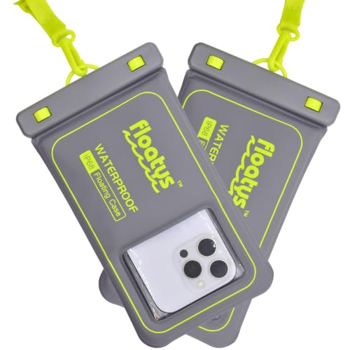 Floating Waterproof Phone Pouch for Regular Size Phones | 2 Pack (Grey & Grey) - color: Grey & Grey