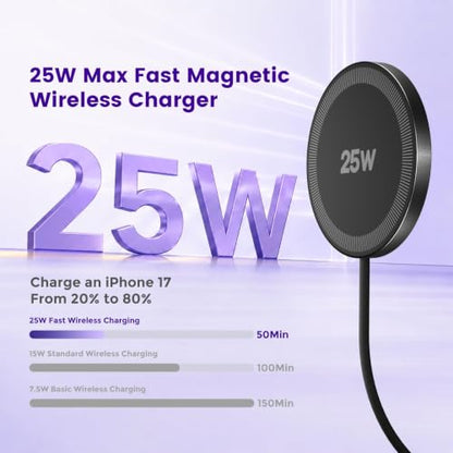 MagSafe 25W Wireless Charger for Apple Magnetic Fast Charging Pad - color: 2Black