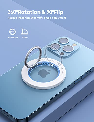 Lamicall Magnetic Phone Grip for MagSafe Accessories, Strong Magnet Ring - color: Pure White
