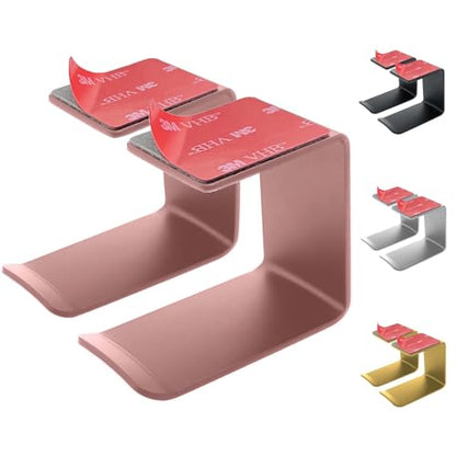 Aluminum Under-Desk Headphone Hanger with Strong Adhesive (2 Pack, Pink) - color: Pink-2Pack