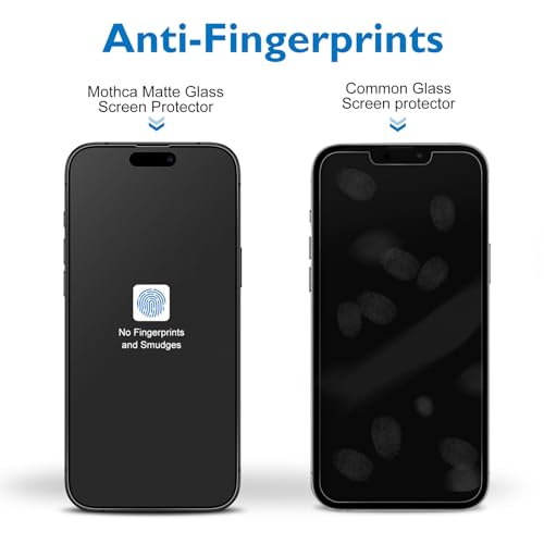 Mothca Matte Glass Full Coverage Screen Protector for iPhone 16 Pro Max 6.9-inch, Anti-Glare Anti-Fingerprint Black Edge Tempered Glass Film with Easy Installation Tool, Case Friendly, Smooth as Silk - size: iPhone 16 Pro Max-6.9 Inch