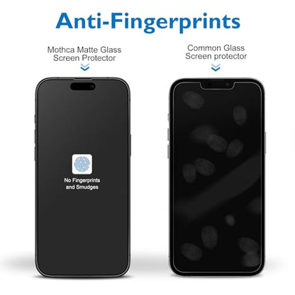 Mothca Matte Glass Full Coverage Screen Protector for iPhone 16 Plus/iPhone 15 Plus 6.7-inch, Anti-Glare Anti-Fingerprint Tempered Glass with Easy Installation Tool, Case Friendly, Smooth as Silk - size: iPhone 16 Plus/15 Plus-6.7 Inch