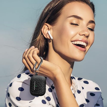 Compatible with Airpods Pro 2nd Generation Case, Leopard Engraved Soft Silicone Skin Cover Full Protective Case for AirPods Pro Case 2nd/Airpod Pro Case Cover,Front LED Visible,Black - color: Black, size: Airpods Pro 2/1 Case