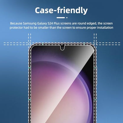 NEW'C for Samsung Galaxy S24+ (S24 Plus) 5G Screen Protector Tempered Glass - size: S24+ 6.7 inches