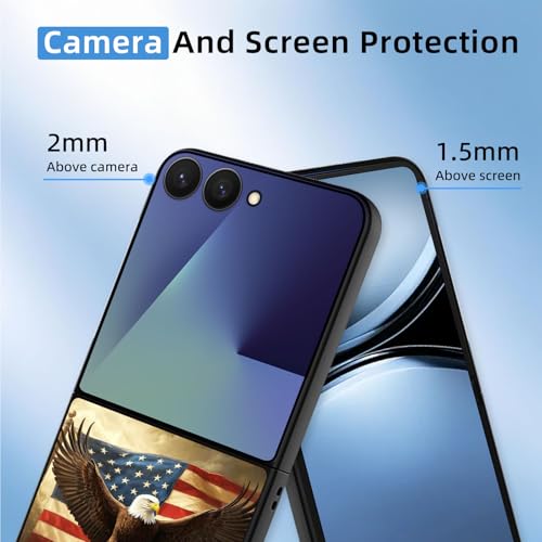 for Z Flip 7 Case Ultra Thin 1.2mm Matte Hard PC Phone Cover- Anti-Scratch Anti-Fingerprint Slim Fit Shockproof Protection Cover for Samsung Galaxy Z Flip 7 Case,Flag Eagle Cross - color: Flag Eagle Cross
