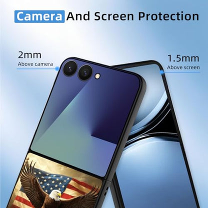 for Z Flip 7 Case Ultra Thin 1.2mm Matte Hard PC Phone Cover- Anti-Scratch Anti-Fingerprint Slim Fit Shockproof Protection Cover for Samsung Galaxy Z Flip 7 Case,Flag Eagle Cross - color: Flag Eagle Cross