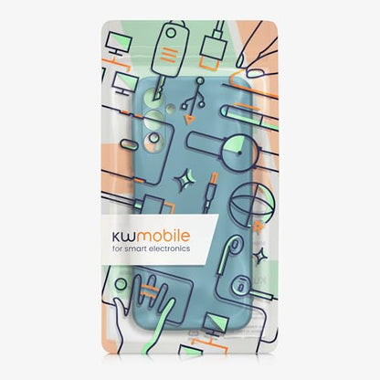 kwmobile Case Compatible with Samsung Galaxy A14 5G Case -Soft TPU Back Phone Cover - with Metallic Look - Metallic Caribbean Blue - color: Metallic Caribbean Blue, size: Galaxy A14 5G