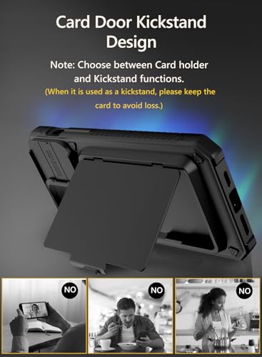 Vihibii for iPhone 15 Pro Max Case Wallet with Card Holder (4 Cards), Black | Slide Camera Cover, Kickstand, Military Grade Drop Protection, Rugged Hard Back, Silicone Edge Wallet Phone Case, 2023, Black - color: Black, size: iPhone 15 Pro Max