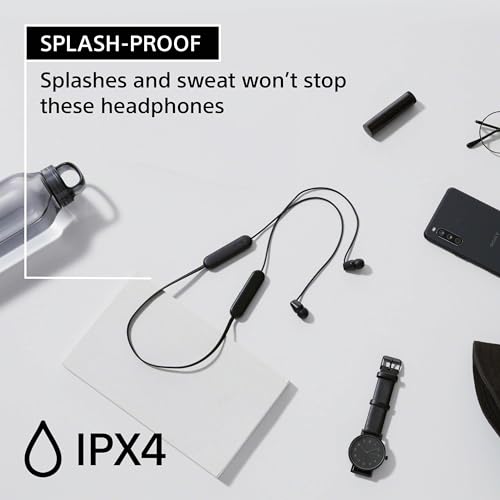 Sony WI-C100 Wireless in-Ear Bluetooth Headphones with Built-in Microphone,Black,(Pack of 2) - color: Black, size: One Size (Pack of 2)