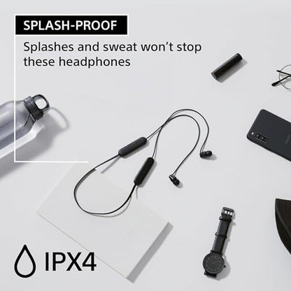 Sony WI-C100 Wireless in-Ear Bluetooth Headphones with Built-in Microphone,Black,(Pack of 2) - color: Black, size: One Size (Pack of 2)