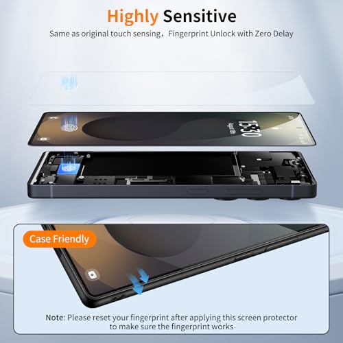 3 Pack Tempered Glass Privacy Screen Protector for iPhone 15 Pro 6.1 Inch, Original Touch Sensitivity with Auto Alignment kit - color: S25-HD