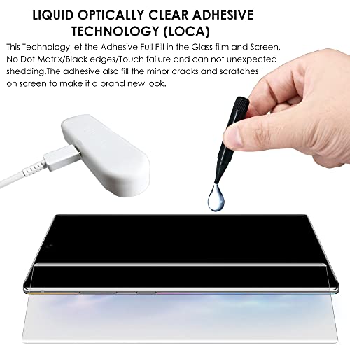 Galaxy Note 10 Plus Tempered Glass Screen Protector, UV Set - 3 Pack, Scratch Repair, Fingerprint-ID Compatible, Sensitive Touch, Full Coverage Without Black Edges - color: for Galaxy Note 10 Plus (HD Glass)