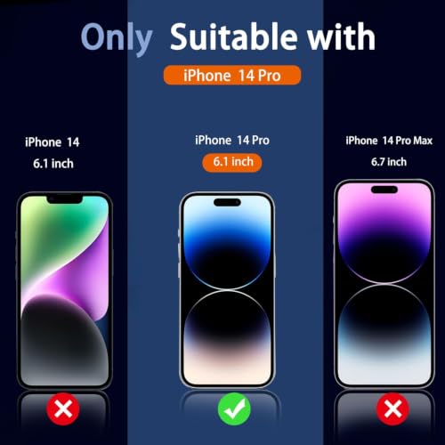 Ferilinso Privacy Screen Protector for iPhone 14 Pro, Tempered Glass - size: iPhone 14 Pro 6.1 INCH