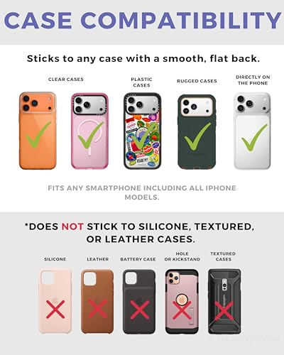 The StickyWallet Premium Spandex Stick-on Phone Wallet Card Holder for any Case | Unique Double Pocket Design + Finger Strap (1 Pack) - size: Pack of 1