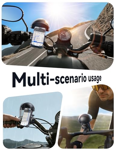 JOYROOM Motorcycle Phone Mount Holder, [All-Weather Sunshade & 120mph Secure Lock] Phone Holder for Motorcycle ATV UTV, [Metal Lock] Handlebar Phone Mount for iPhone 17 16 Pro, All 4.7-7" Phones