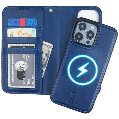 Bocasal for MagSafe Wallet Case Card Holder for iPhone 15 Pro Max Blue - color: Blue for MagSafe