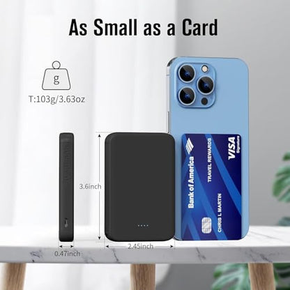 S22 Portable Charger, Mini Colorful Power Bank, PowerNano, 5000mAh External Battery Pack Compatible with iPhone 15/14/13/12/11/X All Series and Android Phone,Blue - color: blue