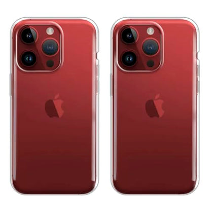 Set of 2 Transparent TPU Protector Case Cover Soft Gel Skin Compatible with Apple iPhone 15 Pro 6.1 inch 2023 - Clear