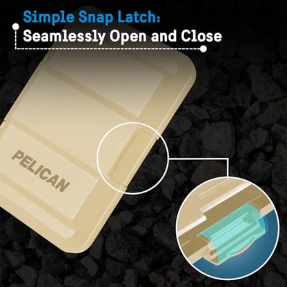 Pelican MagSafe Wallet for iPhone - Slim Magnetic Phone Wallet - Desert Tan | Heavy Duty MIL-STD Snap-On Magnetic Card Holder - Detachable Hard MagSafe Wallet for iPhone 17 Pro Max/16/15/14/13/Pixel 10 - color: Desert Tan, style: Protector