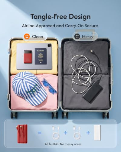 VEGER 10000mAh 22.5W Fast Charging Portable Charger with Built-in Cables - color: Red
