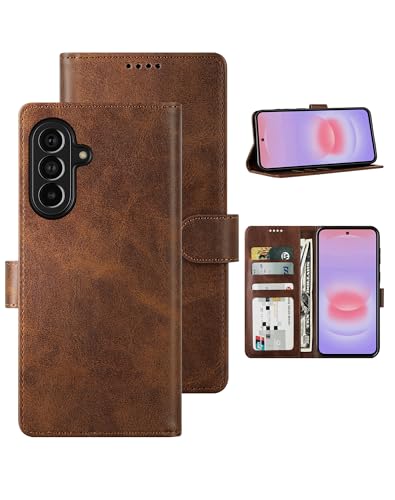 Feitenn for Samsung Galaxy A37 5G (6.7") Case Wallet 2026 with 4 Card Holders Kickstand, PU Flip Leather Magnetic Closure Folio Shockproof Protective Cover, Brown - color: Brown, size: Samsung Galaxy A37 5G