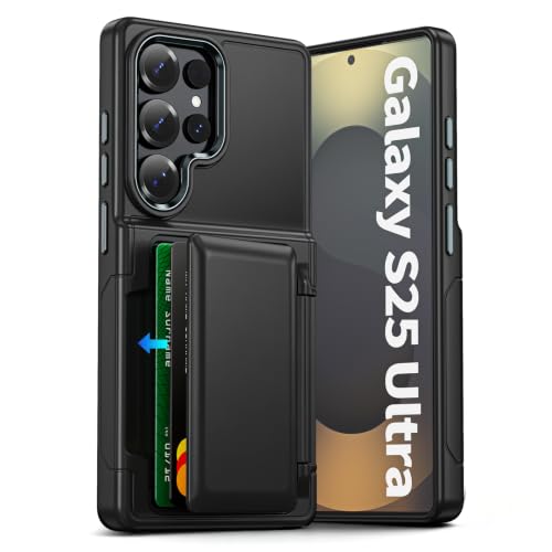 Vofolen for Samsung Galaxy S25 Ultra Case Wallet with Card Holder RFID | 2 Card Slots Heavy Duty Shockproof Drop Protective Flip Slim Pocket Cover for Samsung S25 Ultra Case for Men Women-Black - size: For Samsung Galaxy S25 Ultra