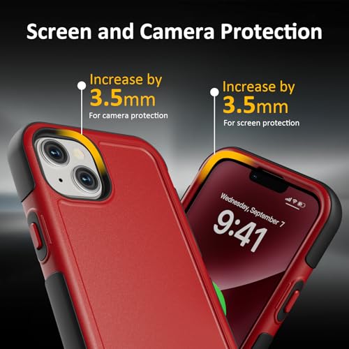 Follaroma Magnetic for iPhone 14 Plus Case, Heavy Duty Phone Cases,Red,6.7" | Compatible with MagSafe, Heavy Duty Shockproof,Military-Grade Anti-Drop Protective,Dual Layer Magnetic Protection Phone Cover - color: Red, size: iPhone 14 Plus 6.7''