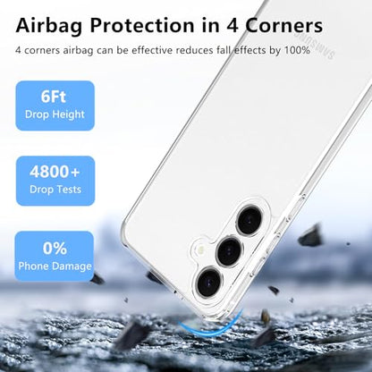 for Samsung Galaxy S25 FE Clear Case with 2 Pack Screen Protector, Shockproof Soft TPU Bumper and Hard PC Back Phone Case,Non-Yellowing,Anti-Scratch,Slim Fit Cover Case for Galaxy S25FE. - color: Samsung Galaxy S25 FE