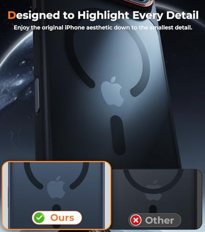 Magnetic for iPhone 17 Pro Max Case with Integrated Camera Protection, [Seamless Work with Magsafe] [Military Grade Shockproof] [Covered Camera Control Button] Case for iPhone 17 Pro Max 6.9'', Black - color: Black